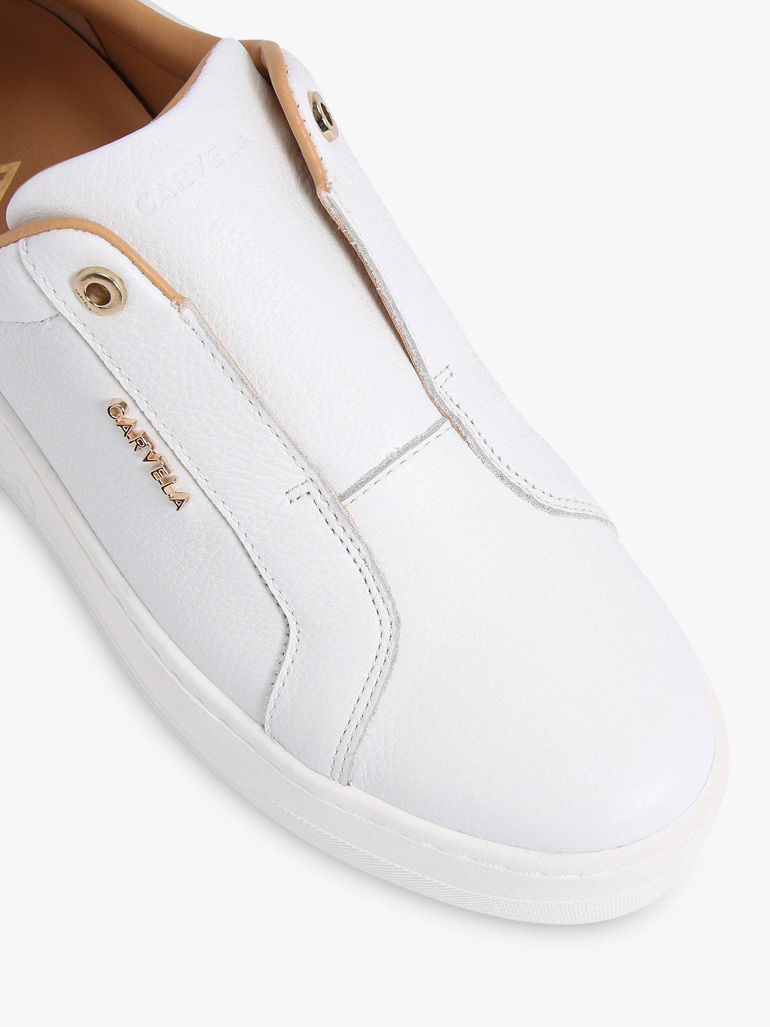 Carvela Connected Leather Platform Trainers White