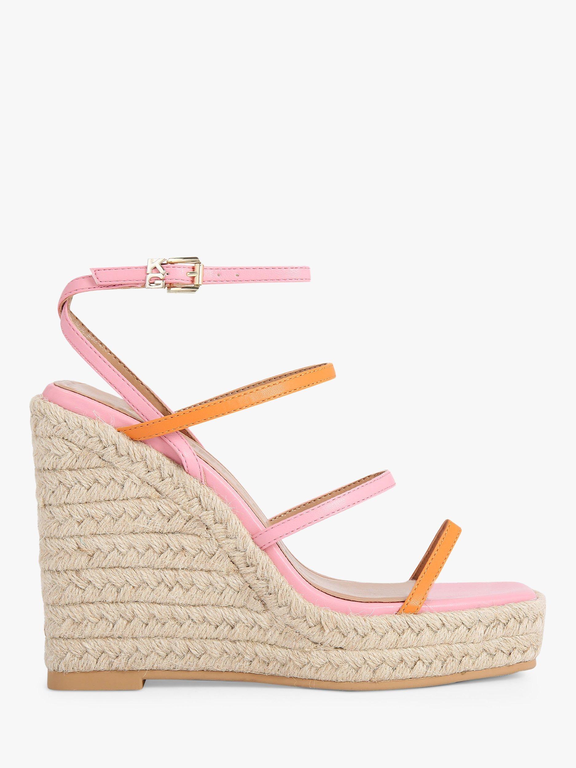 KG Kurt Geiger Palmer Espadrille Wedge Heel Sandals, Pink/Multi