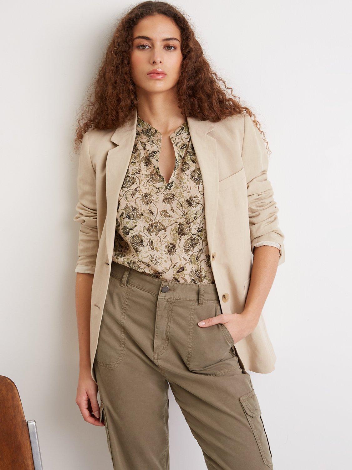 Gerard Darel Nathis Linen Blend Blazer, Sand