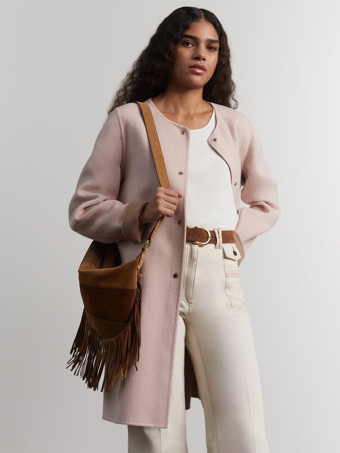 Gerard Darel Sailor Wool Reversible Coat, Green/Beige, Nude