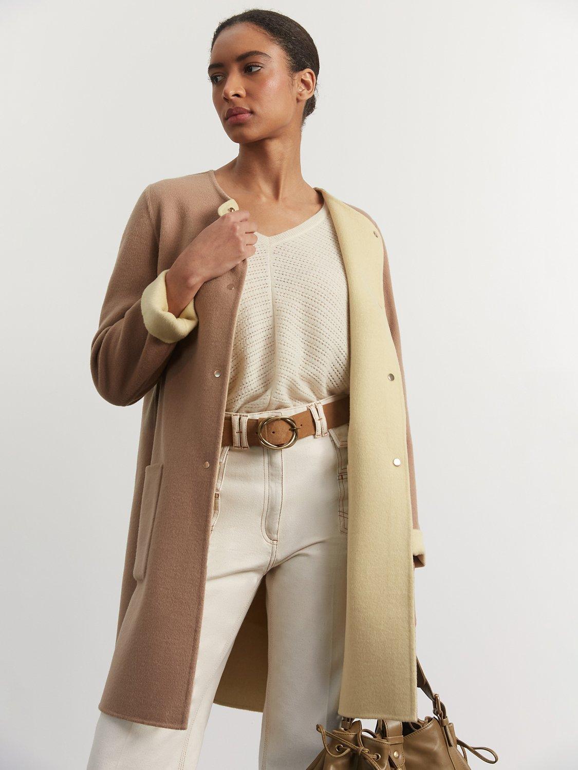 Gerard Darel Sailor Wool Reversible Coat, Gold, 10