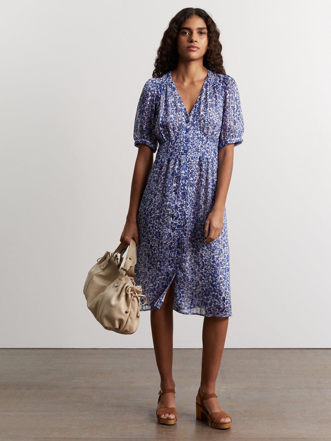 Gerard Darel James Midi Dress, Blue/Multi