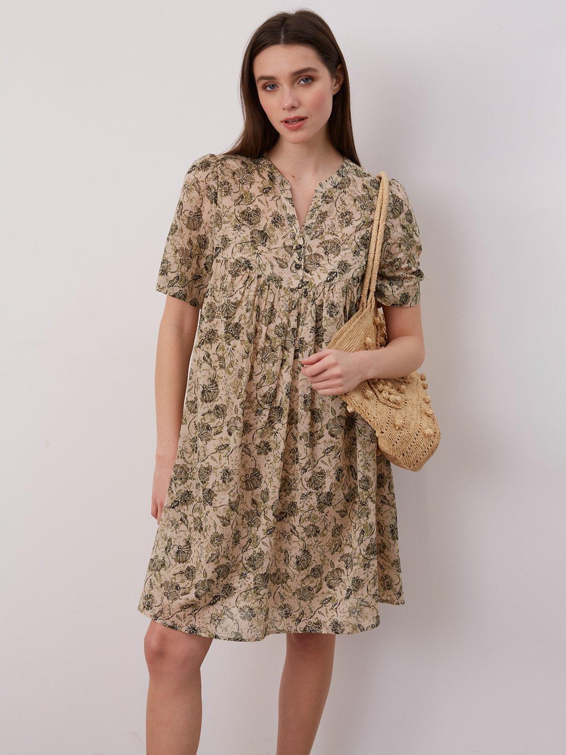 Gerard Darel Justinien Mini Dress, Khaki Green, 8