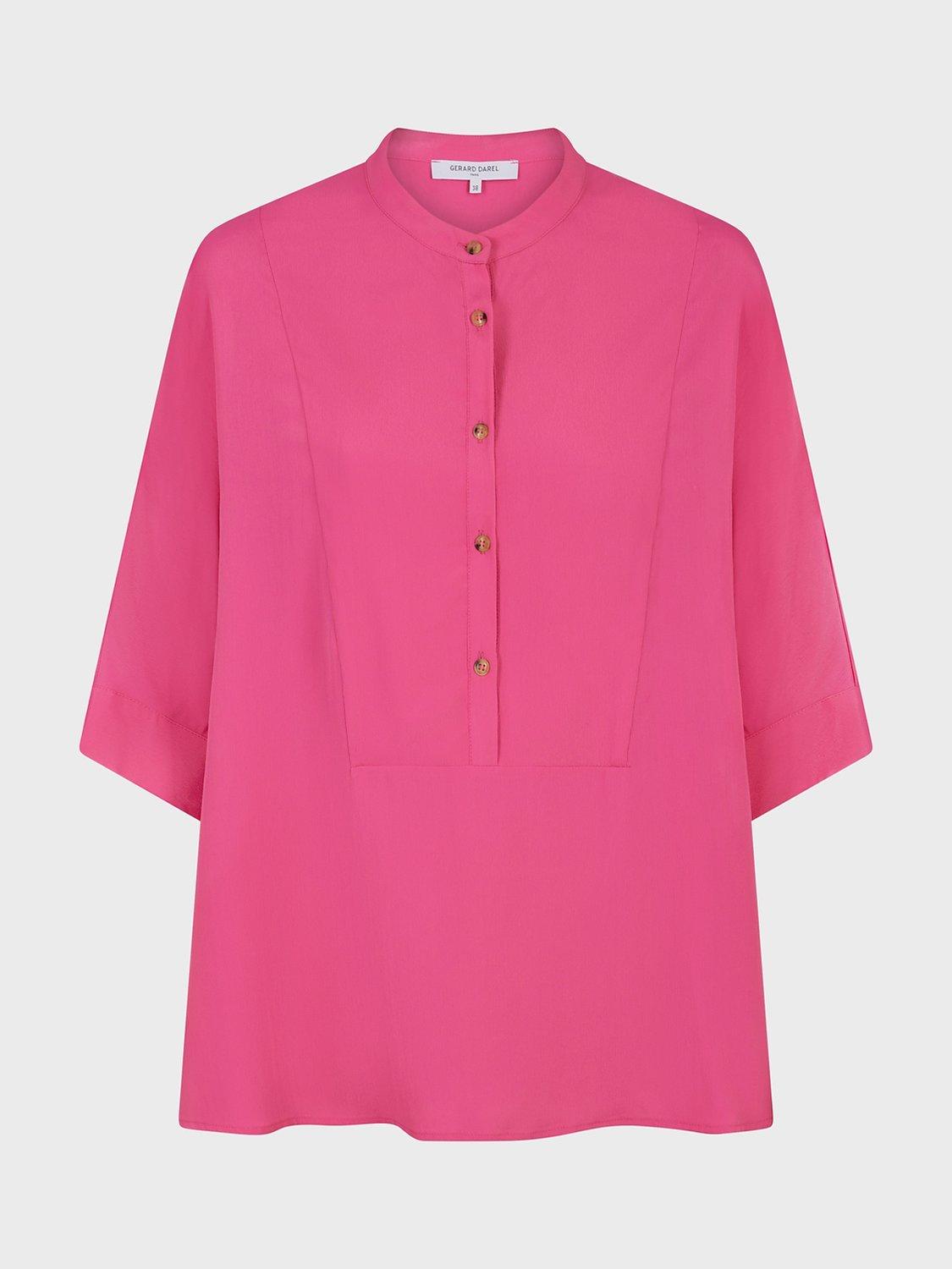 Gerard Darel Charlie Silk Blend Blouse, Fuchsia