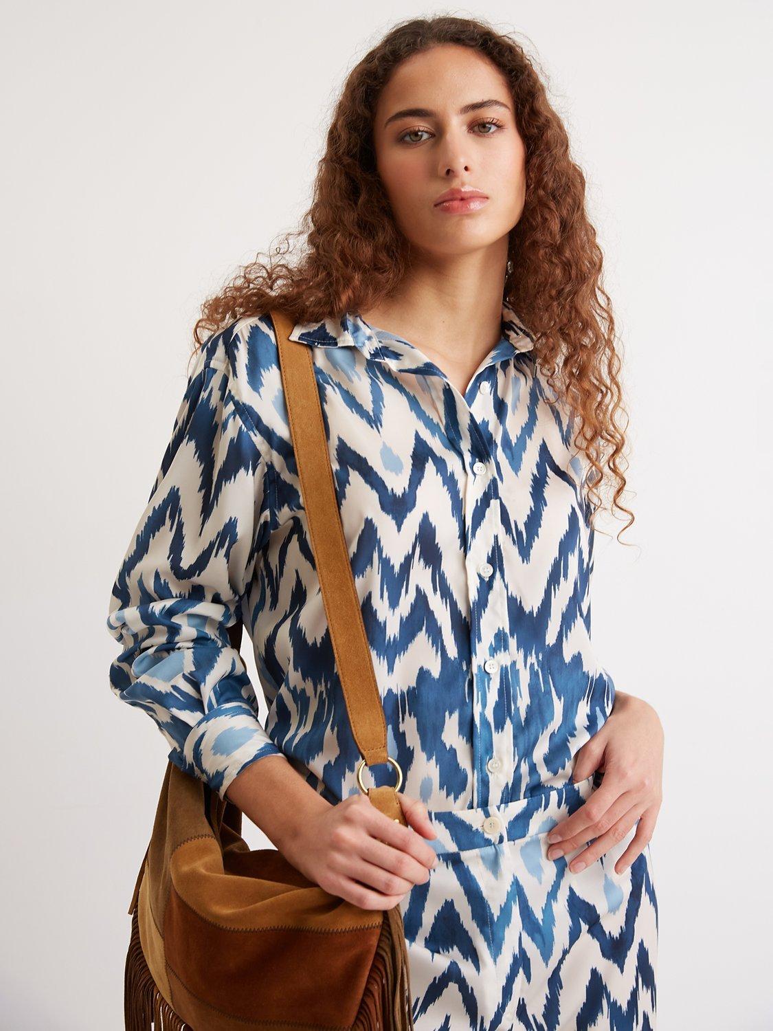 Gerard Darel Christian Shirt, Indigo/White