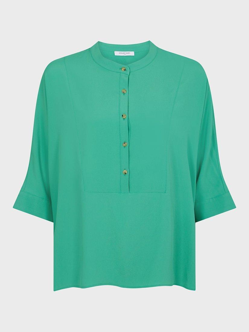Gerard Darel Charlie Silk Blend Blouse, Emerald