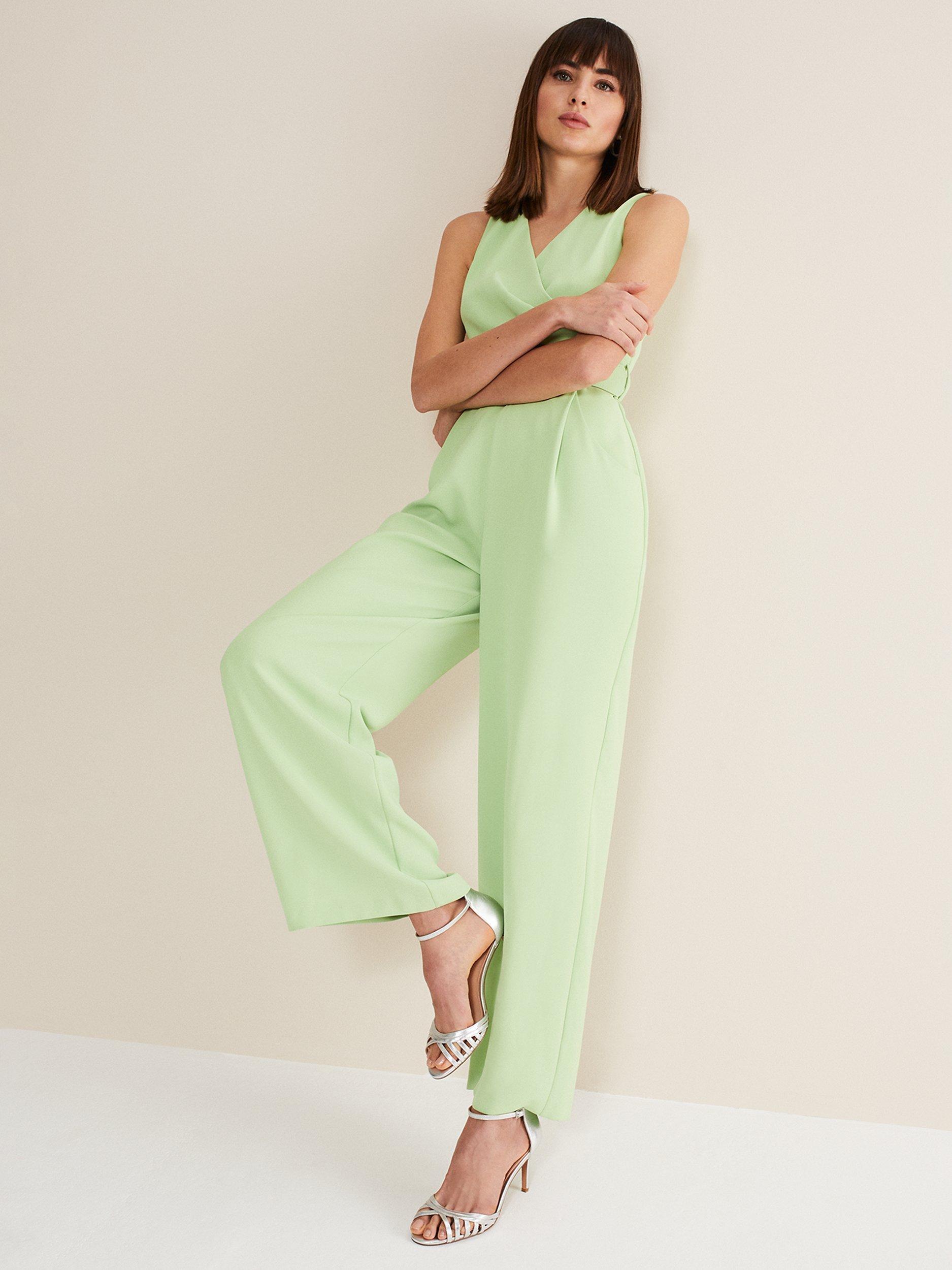 Phase Eight Lissia Wrap Neck Jumpsuit, Apple Green