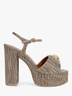 Kurt Geiger London Kensington Platform Embellished Sandals, Beige, Beige