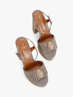 Kurt Geiger London Kensington Platform Embellished Sandals, Beige - view 2, Beige