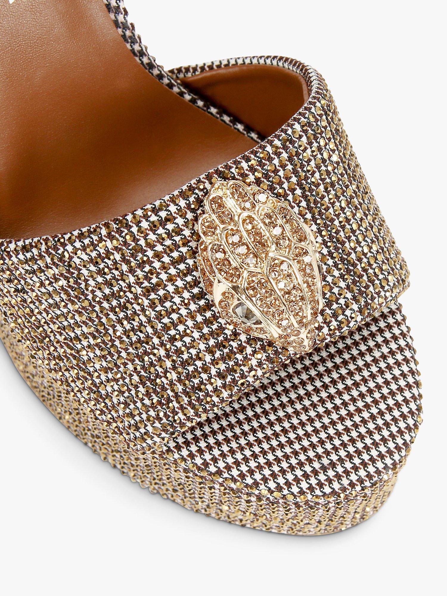 Product image 4 of 6, which shows Kurt Geiger London Kensington Platform Embellished Sandals, Beige, 3