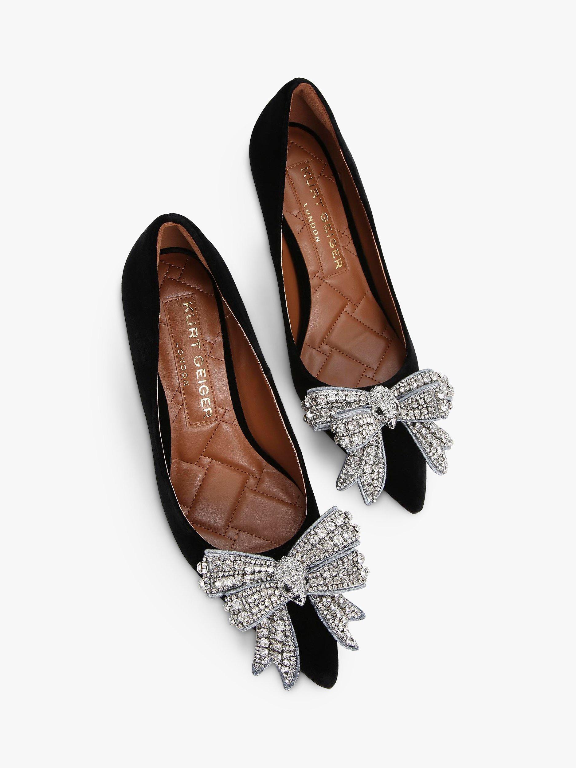 Product image 3 of 5, which shows Kurt Geiger London Belgravia Bow Court Shoes, Black, 3