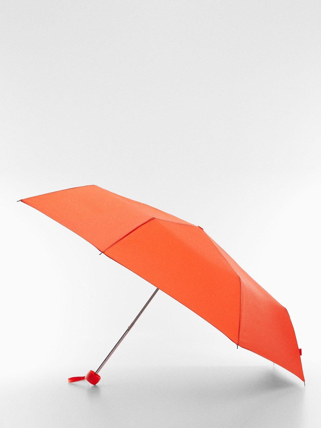 Mango Basi Plain Folding Umbrella, Orange, One Size