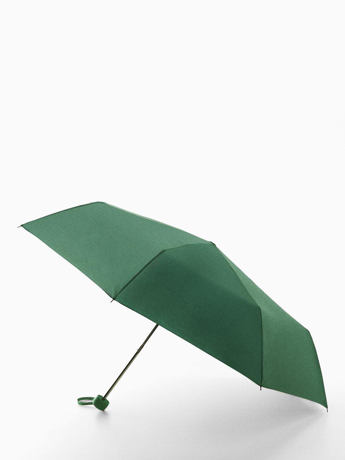 Mango Basi Plain Folding Umbrella, Dark Green, One Size