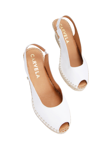 Carvela Sharon Espadrille Wedge Sandals, White - view 2, White