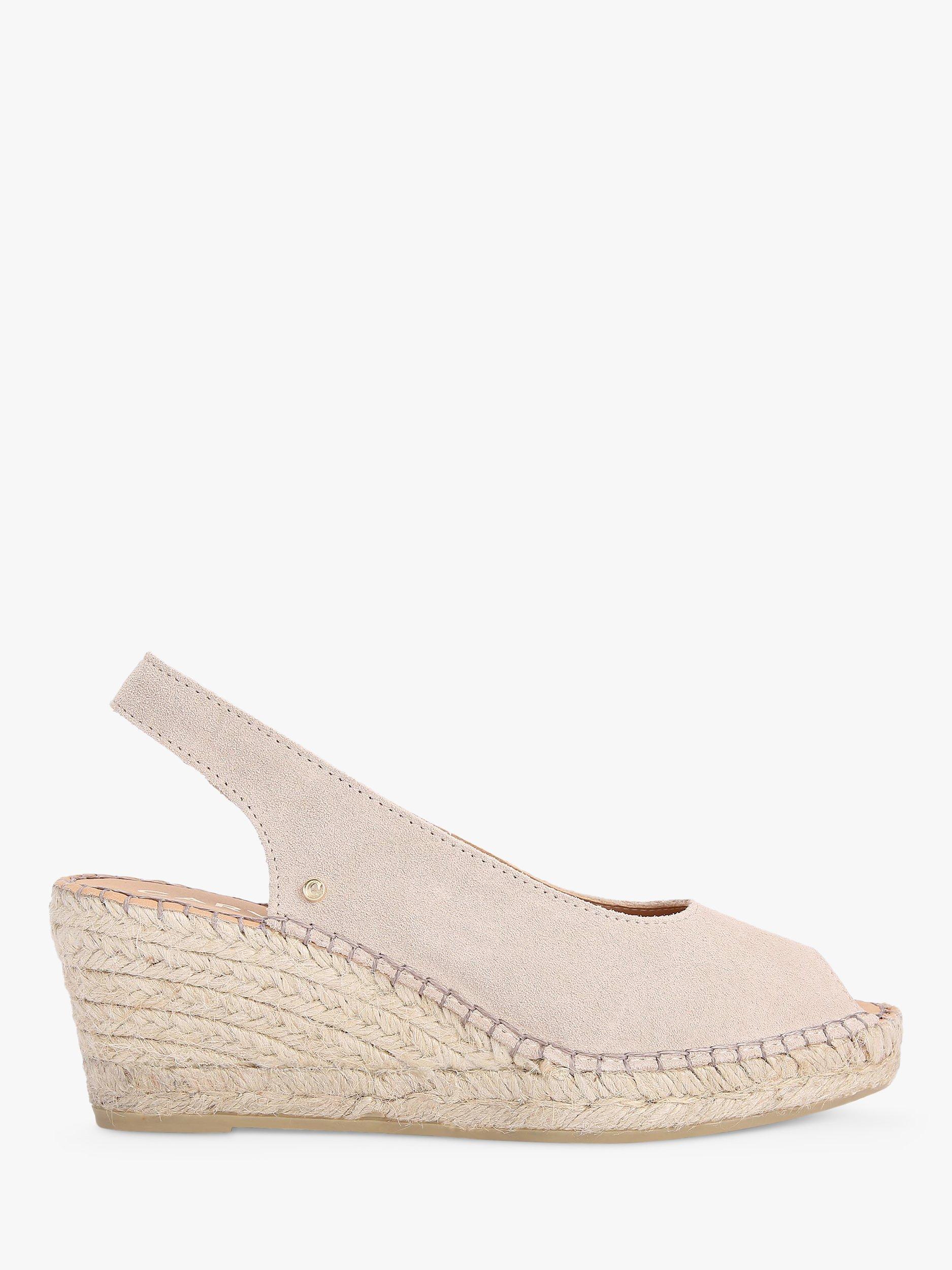 Carvela Sharon Suede Wedge Heel Espadrilles, Natural Taupe