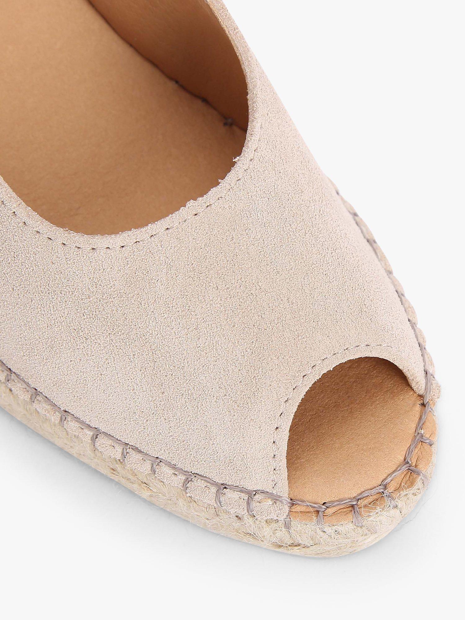 Carvela Sharon Suede Wedge Heel Espadrilles, Natural Taupe, 3