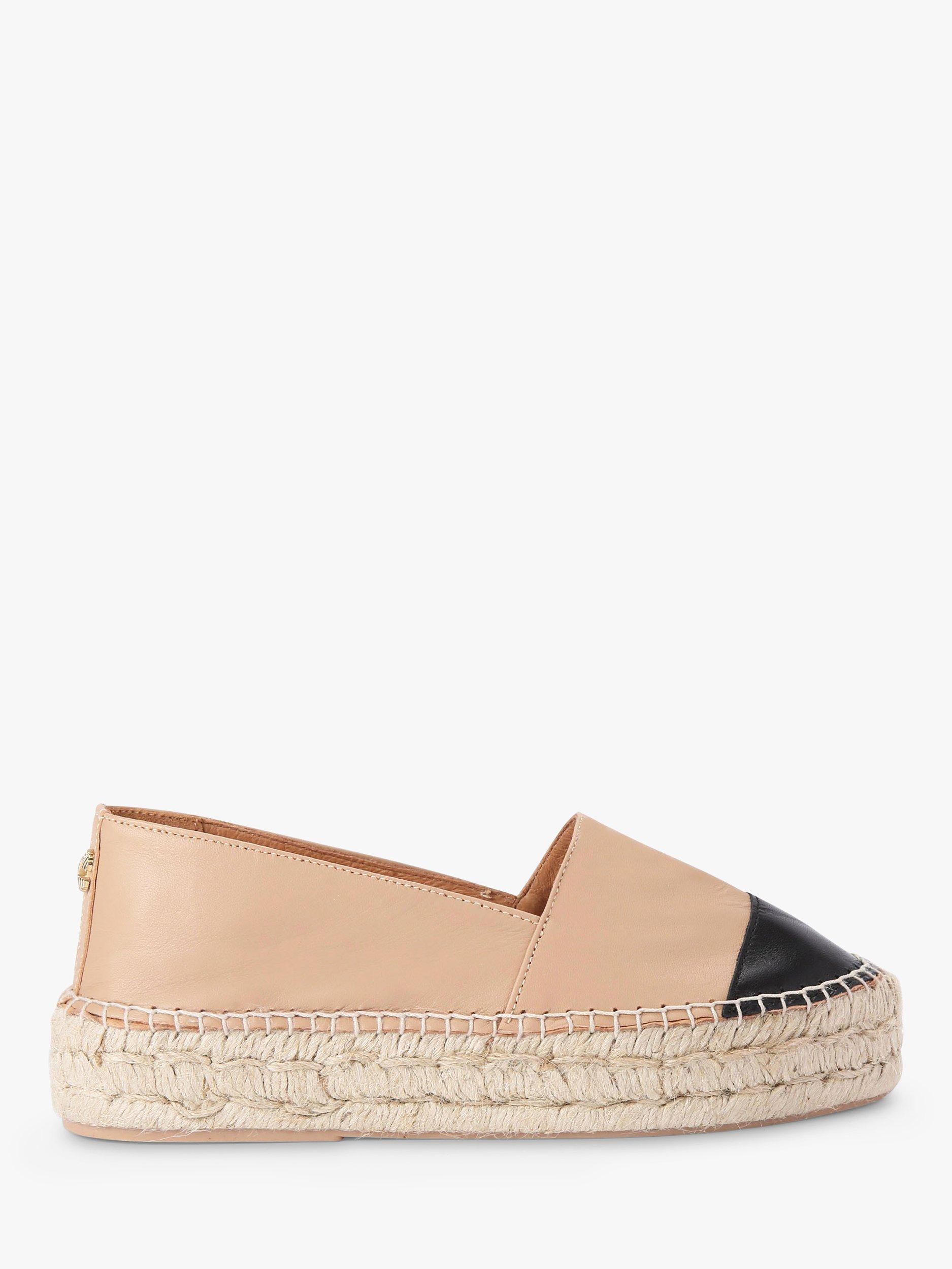 Carvela Siesta Flatform Espadrilles Shoes, Cream/Black