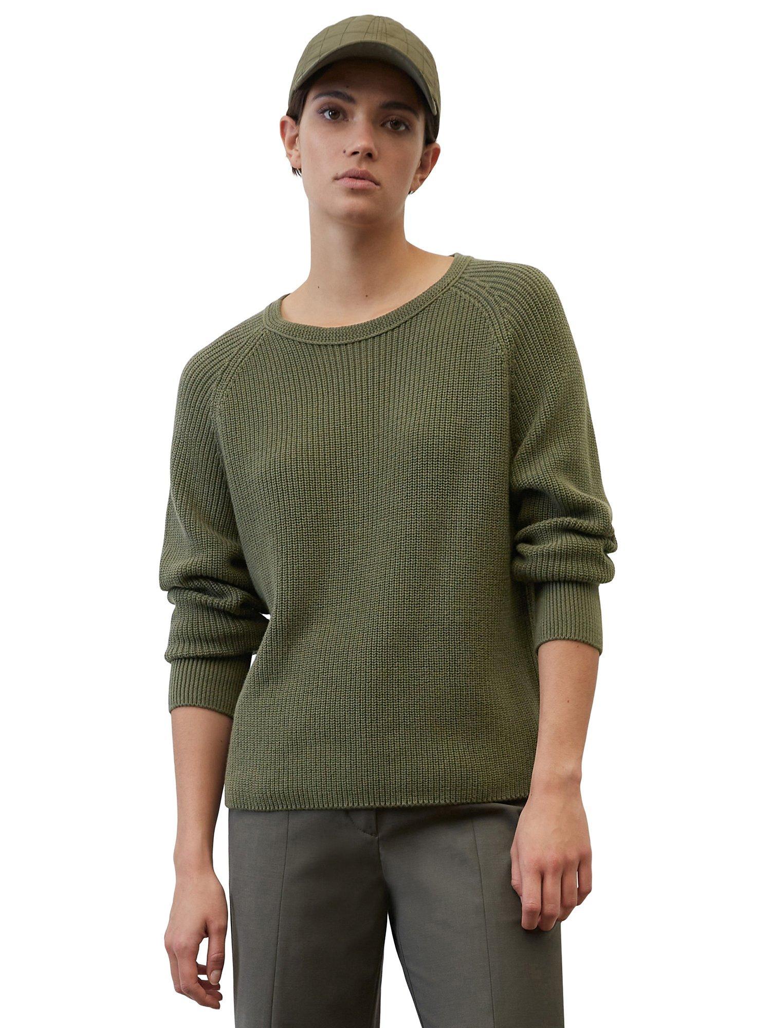 Marc O'Polo Cropped Jumper, Wild Olive