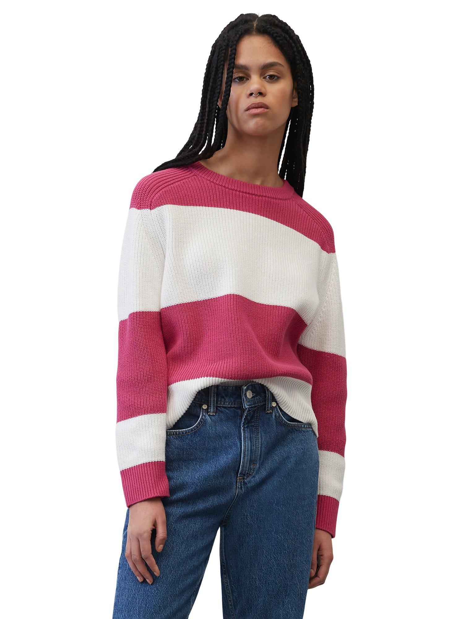 Marc O'Polo Denim Raglan Jumper, Multi/Fresh Fuschia
