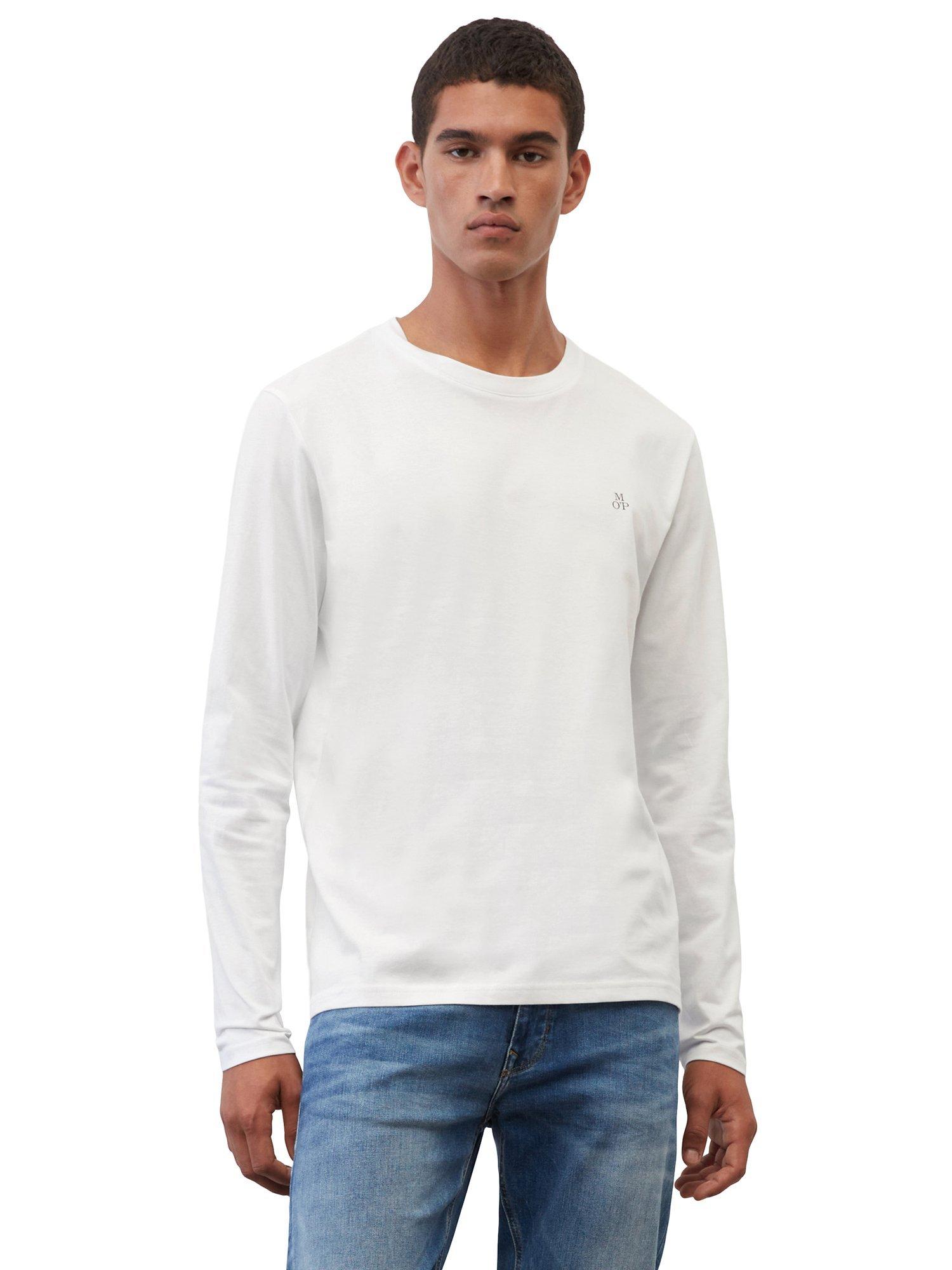 Marc O'Polo Organic Cotton Long Sleeve Logo T-Shirt, White