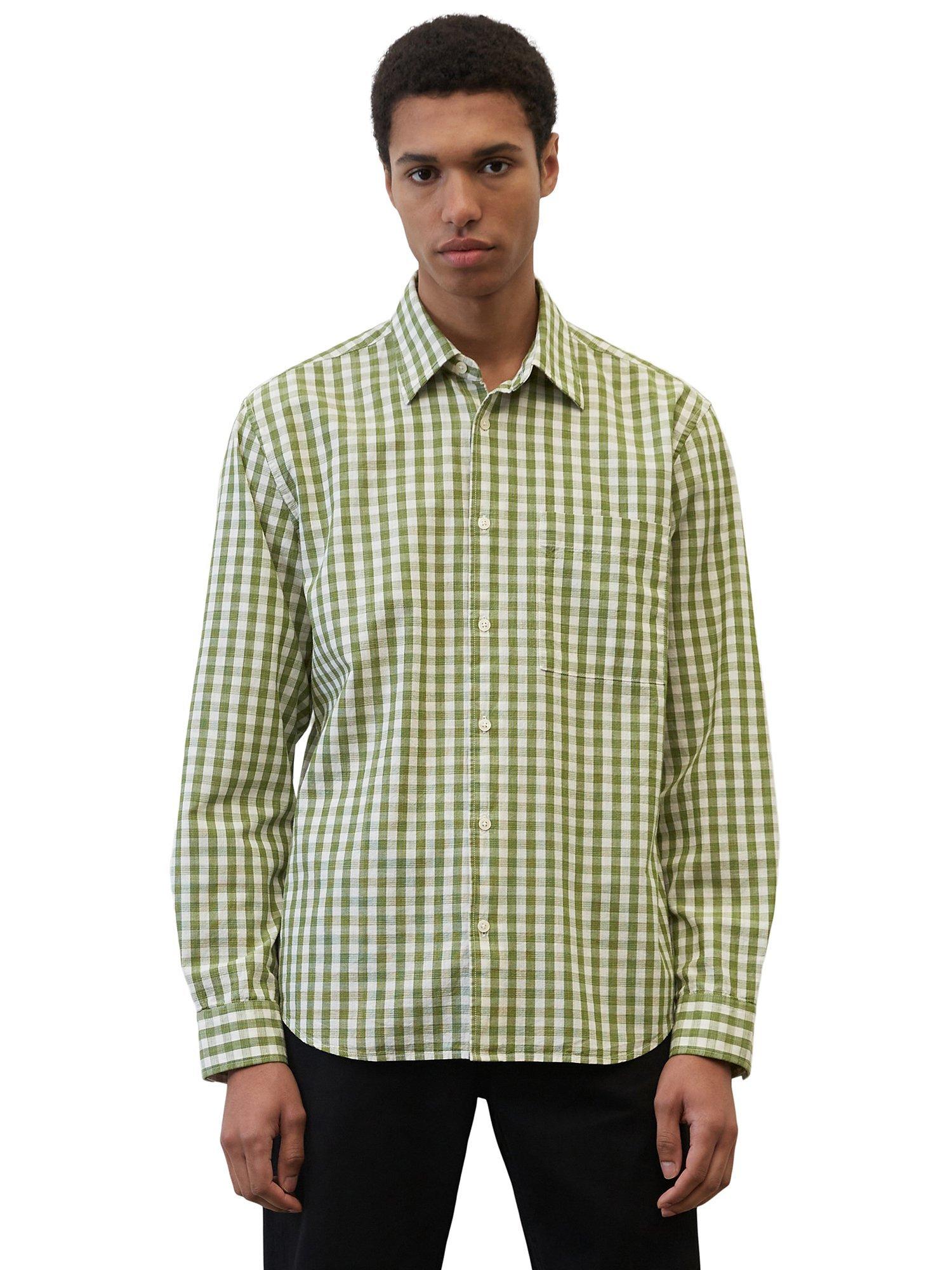 Marc O'Polo Gingham Check Shirt, Multi/Cargo Khaki