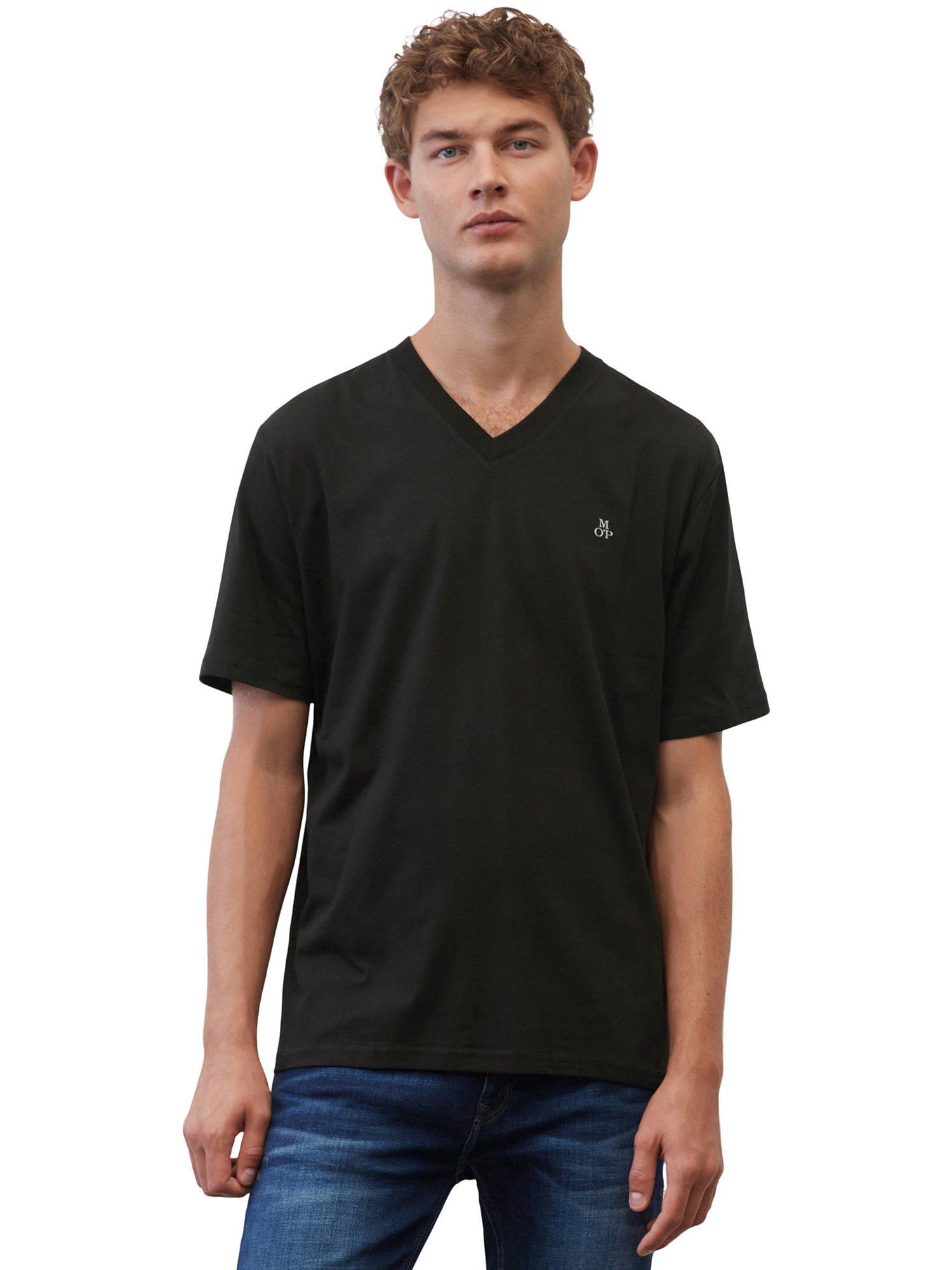 Marc O'Polo Organic Cotton V-Neck T-Shirt, Black