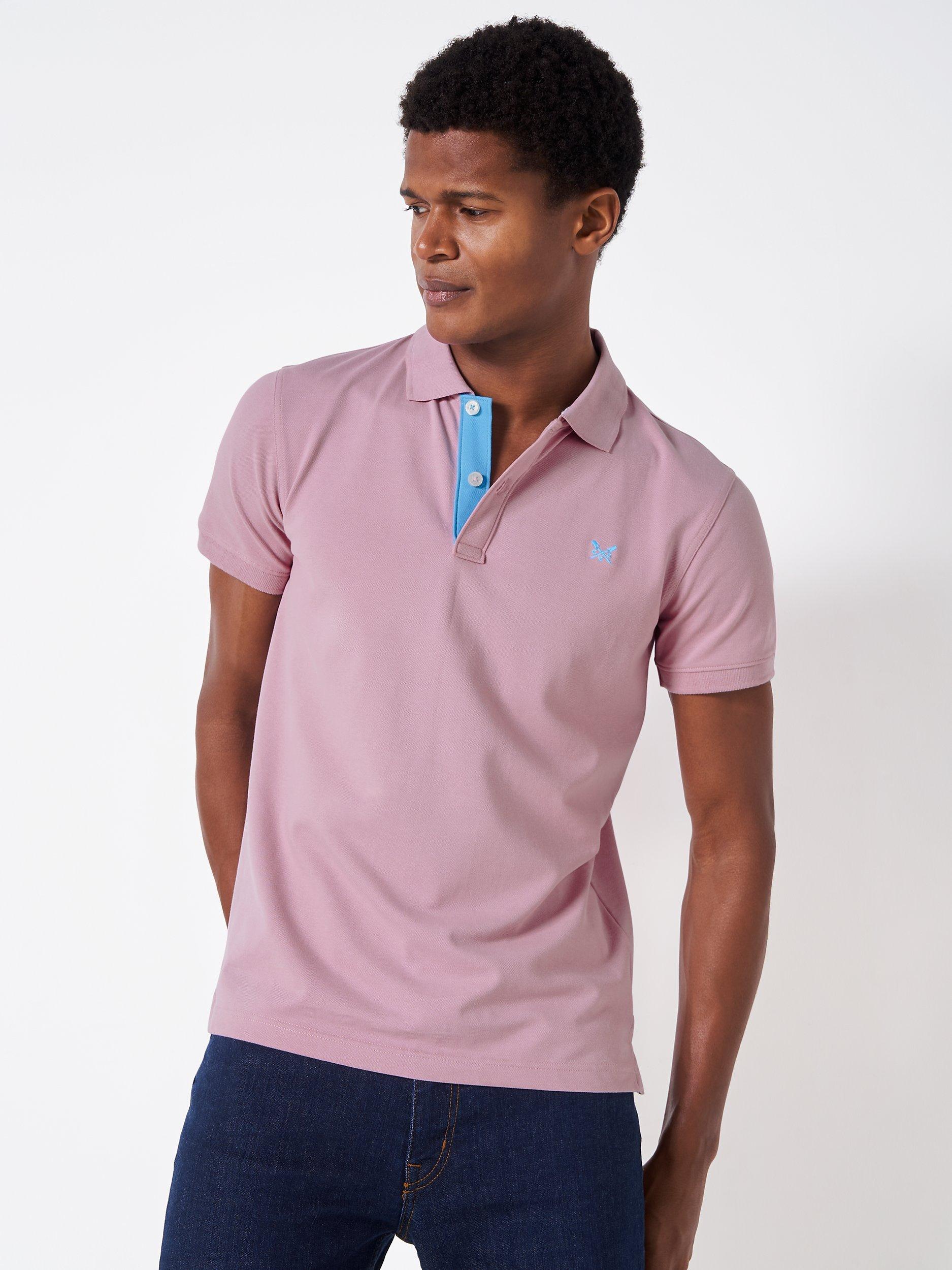 Crew Clothing Piqué Short Sleeve Polo Top, Lilac
