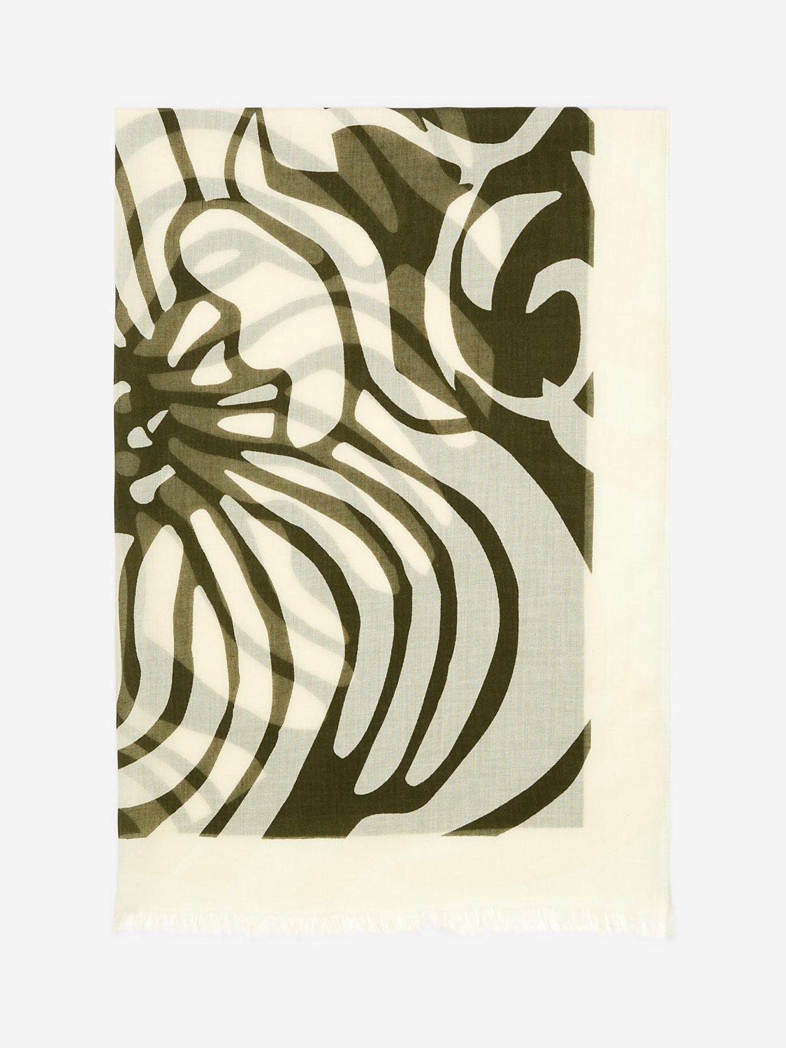 Marc O'Polo Lightweight Fringe Scarf, Wild Olive/Multi, One Size