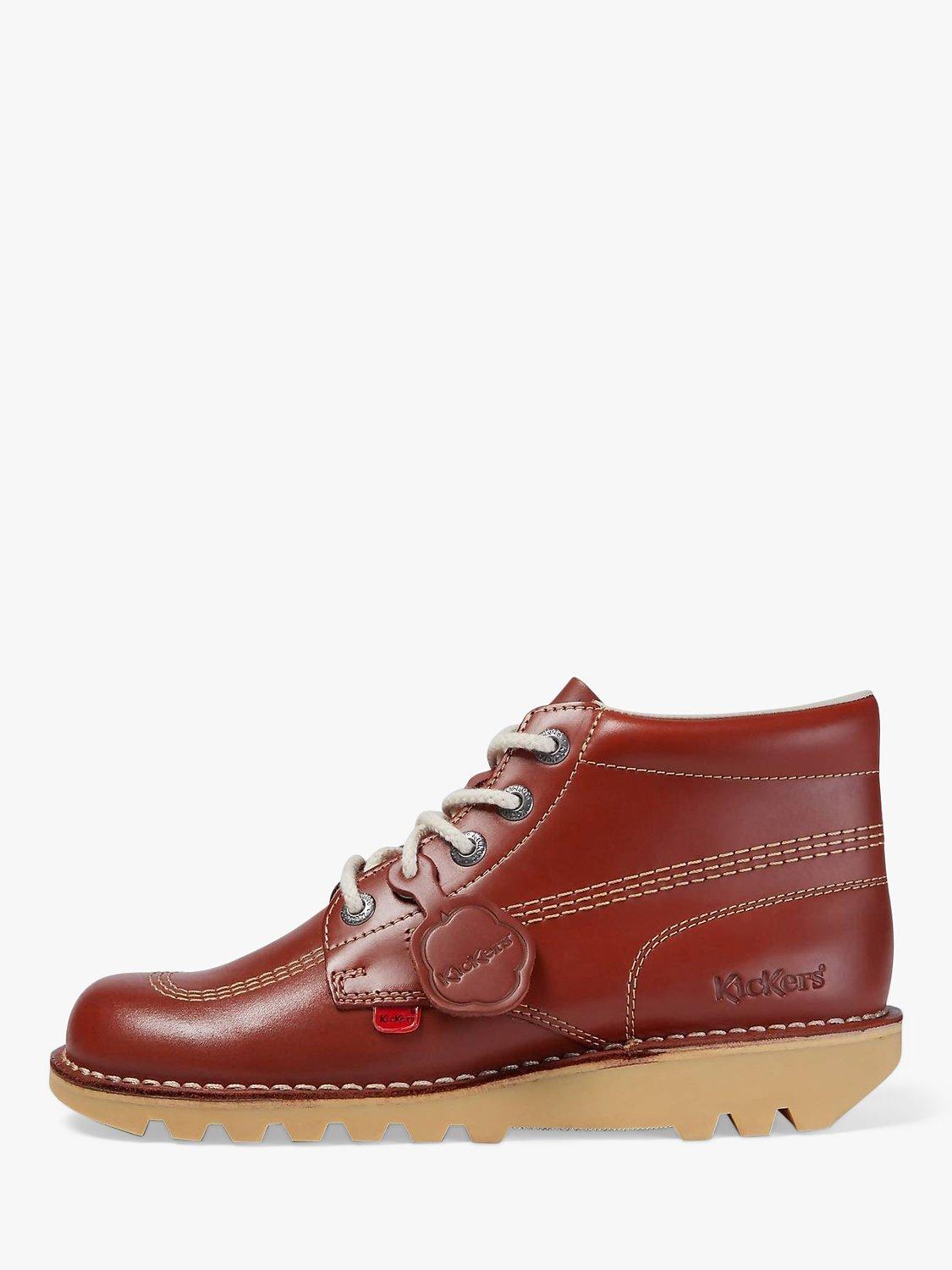 Kickers Kick Hi Leather Boots, Dark Tan