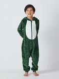 John Lewis Kids' Crocodile Onesie, Green