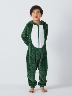 John Lewis Kids' Crocodile Onesie, Green, Green
