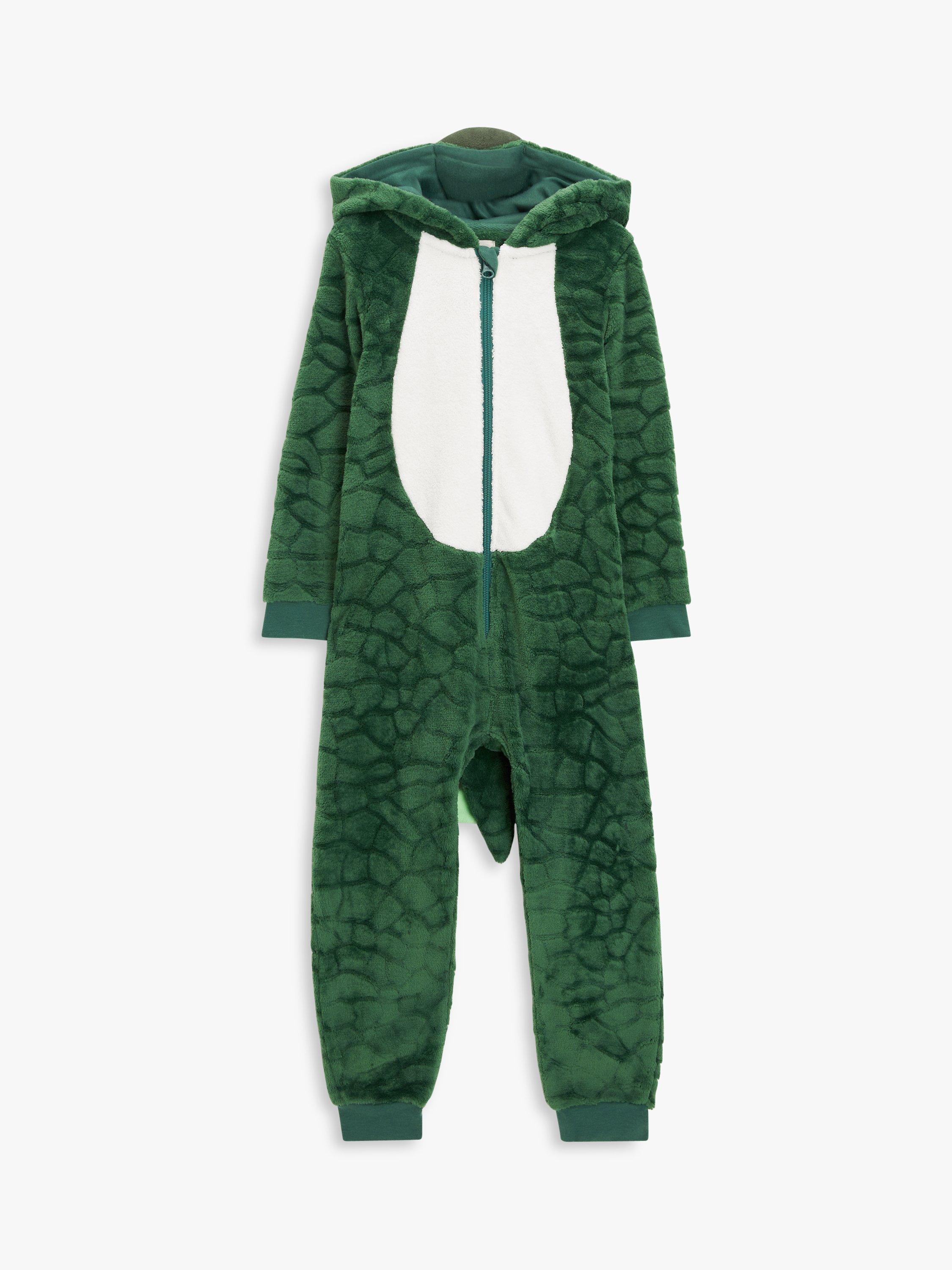 John Lewis Kids Crocodile Onesie Green