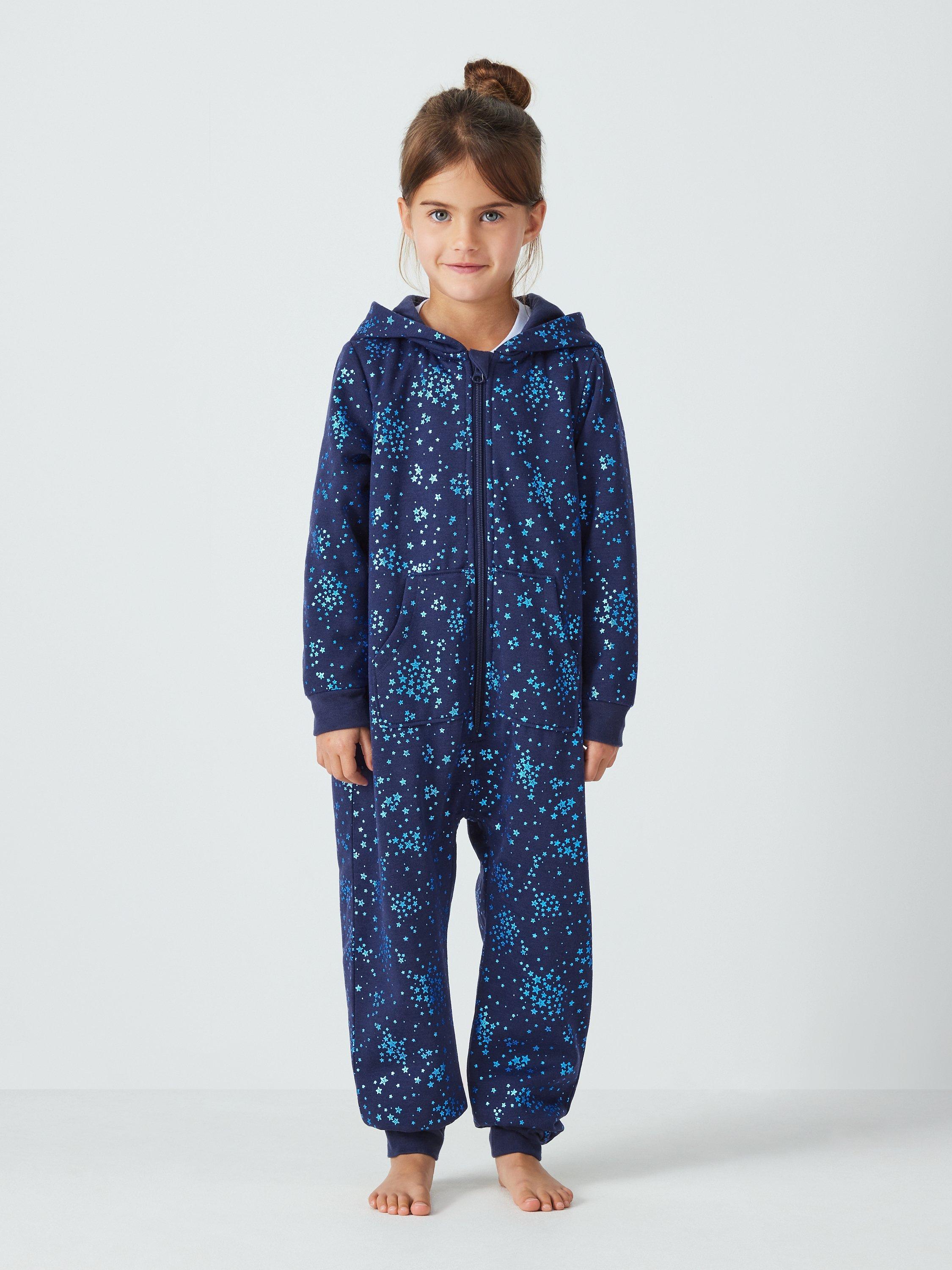 John Lewis Kids' Foil Star Onesie, Blue