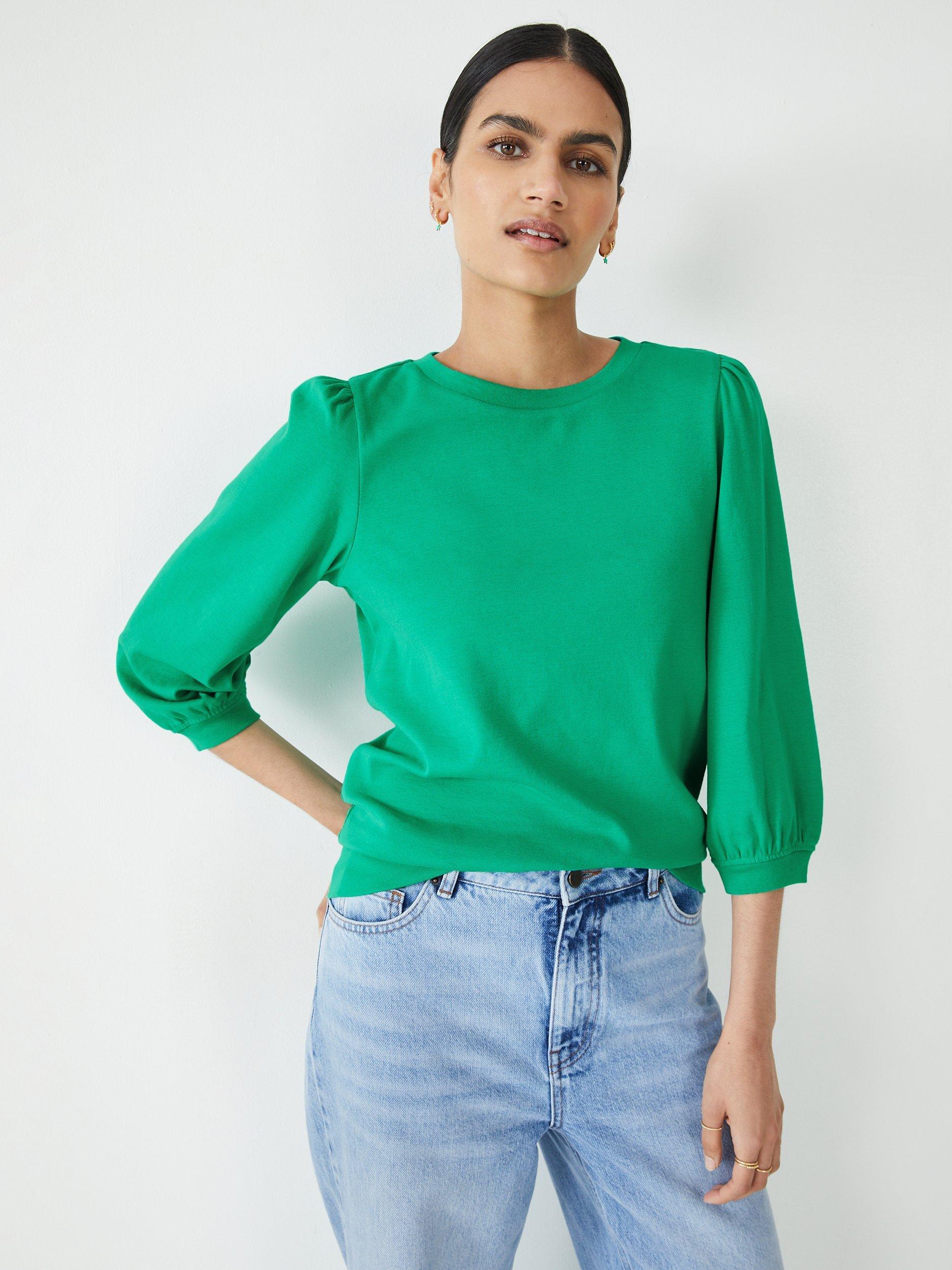 HUSH Mimi Puff Sleeve Top, Island Green