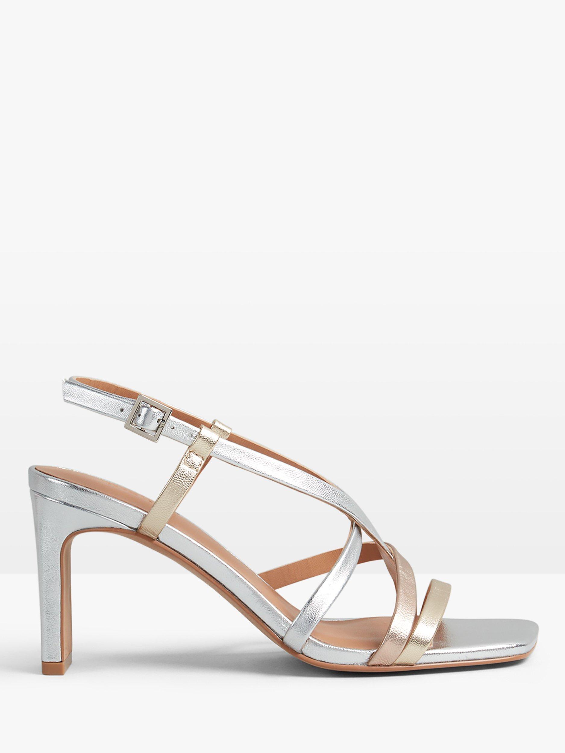 HUSH Rio Stiletto Heeled Sandals, Silver