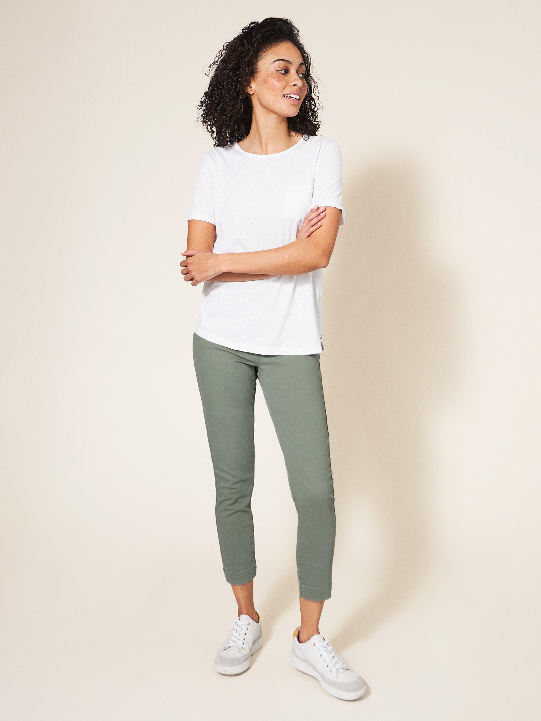 White Stuff Janey Cropped Jeggings, Light Green