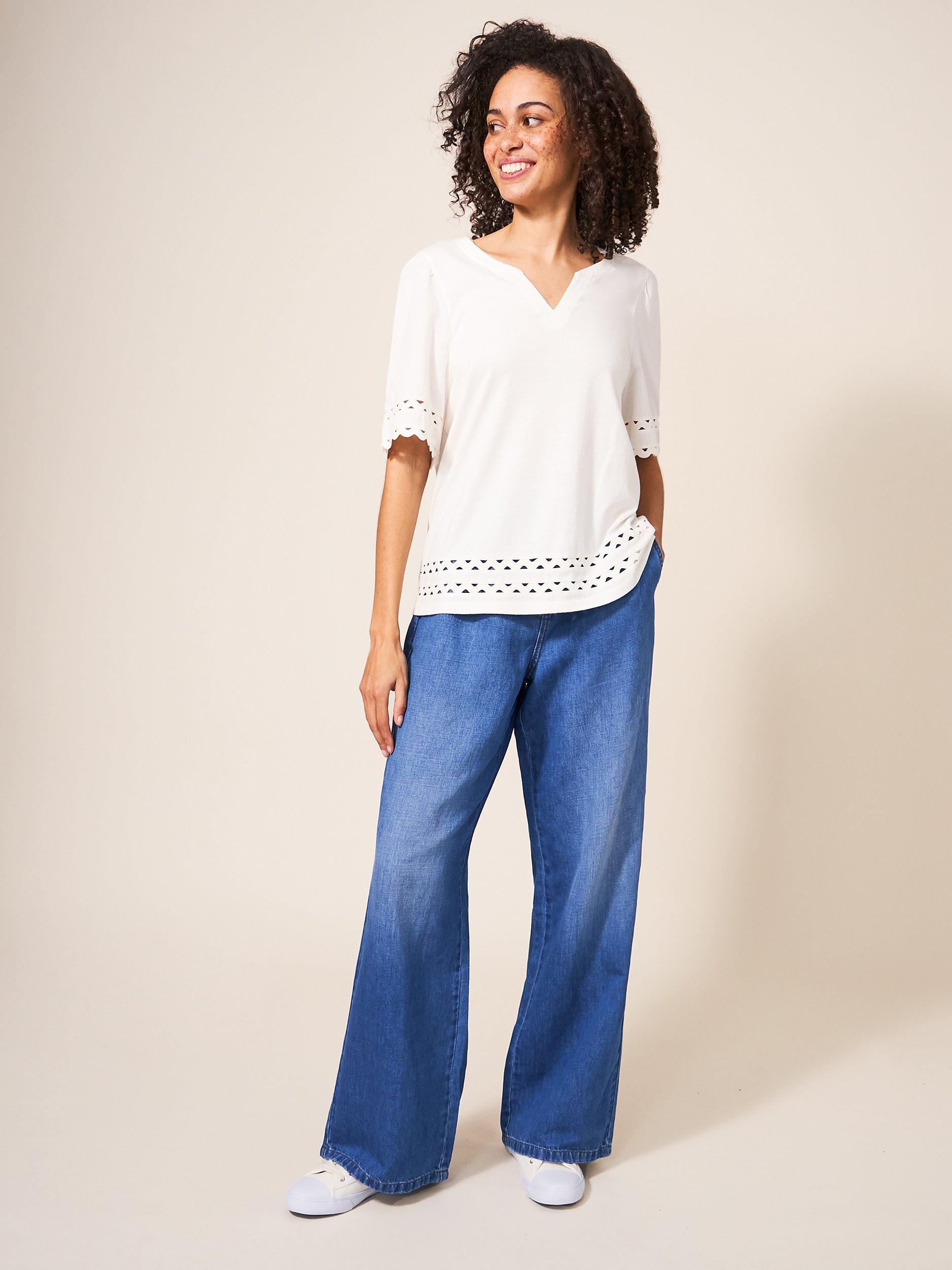 White Stuff Ren Linen Mix Wide Leg Jean
