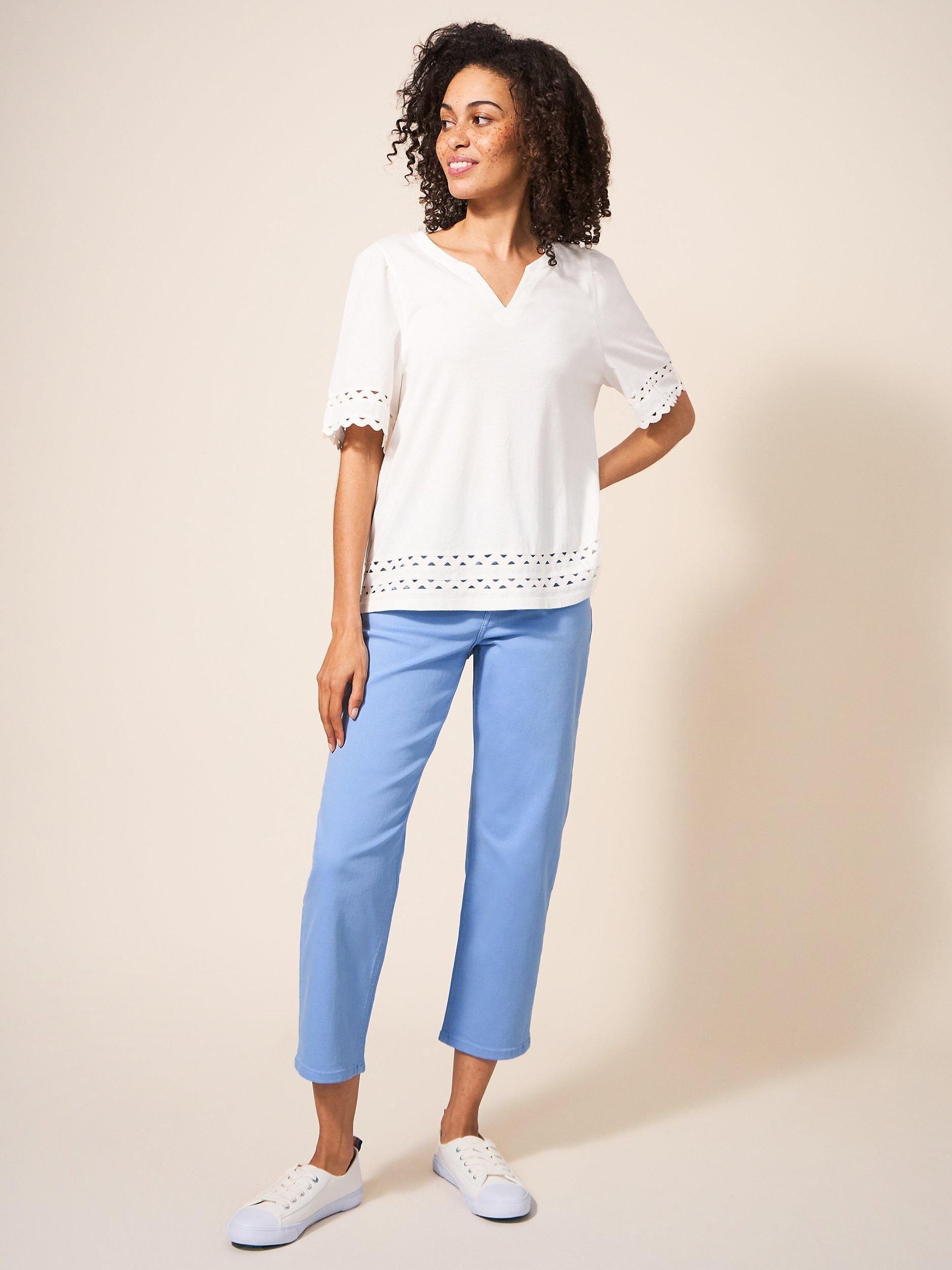 White Stuff Blake Straight Crop Jeans, Light Blue