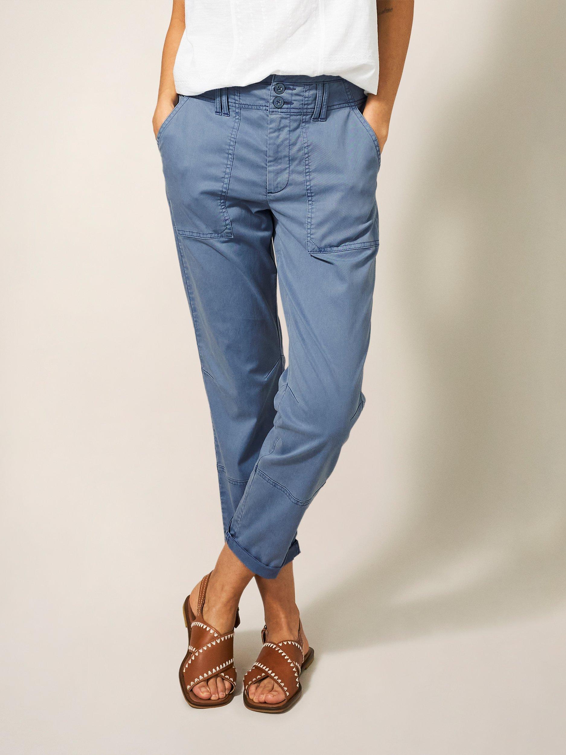 White Stuff Blaire Cargo Trousers, Light Blue