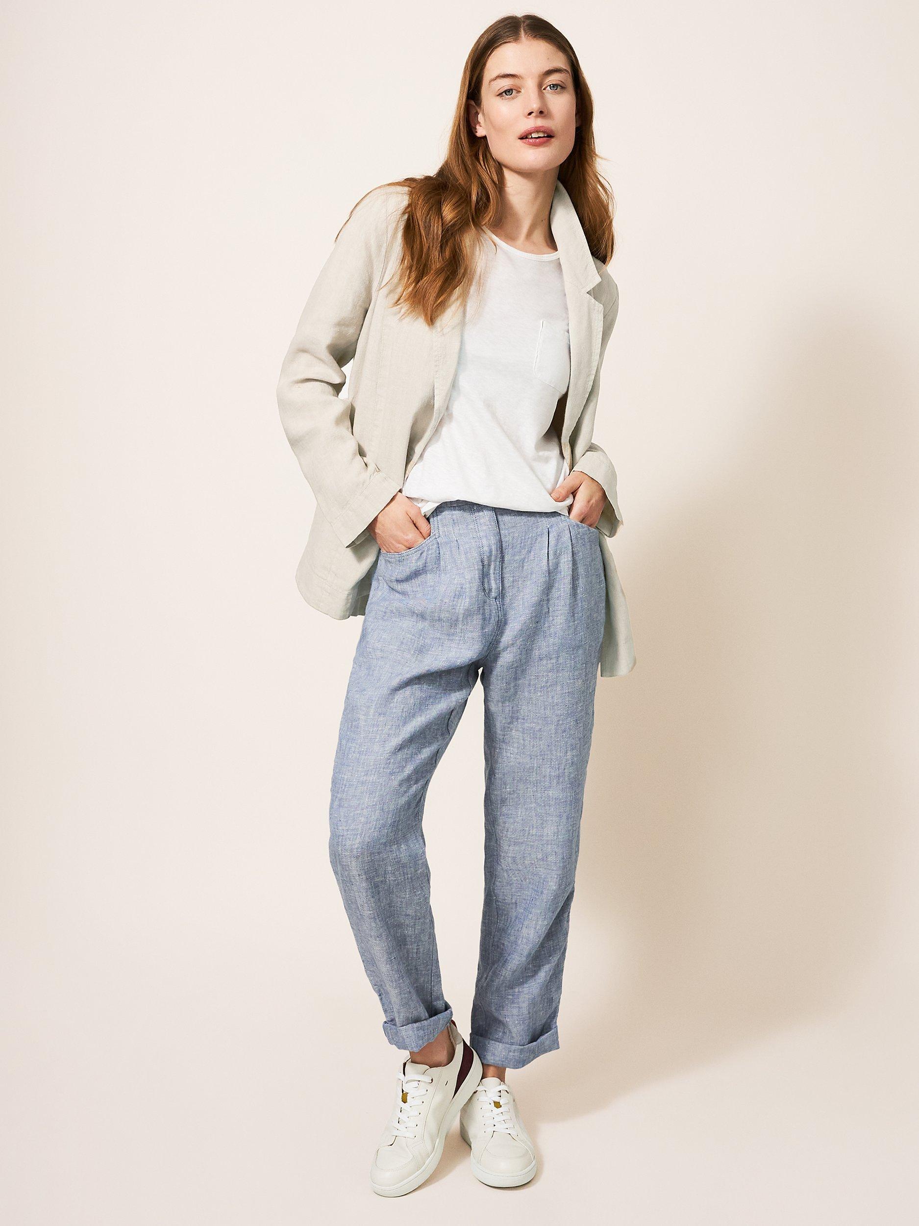 White Stuff Scarlett Linen Blend Blazer, Light Natural