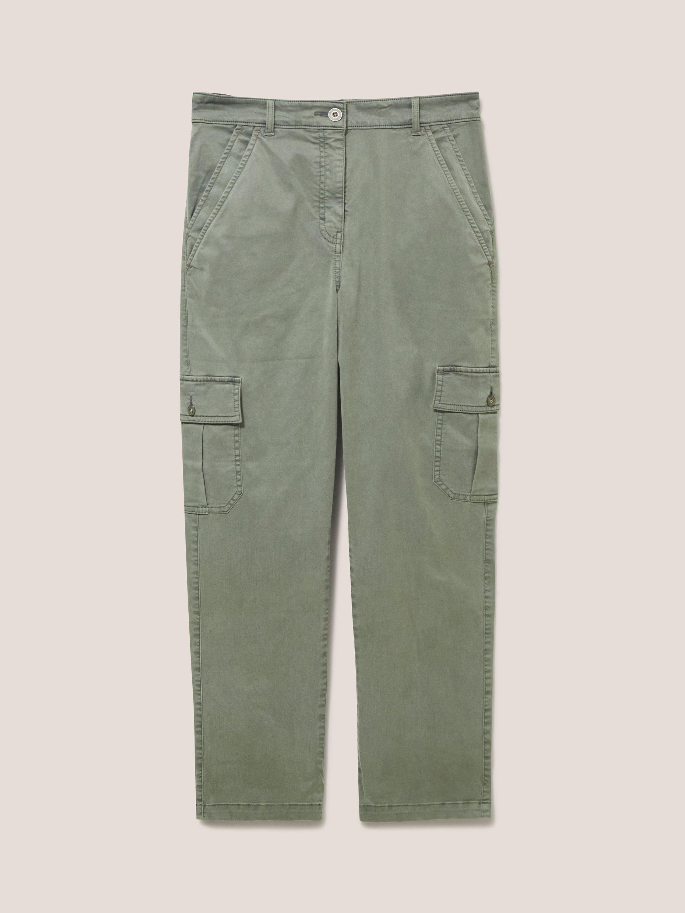 Product image 5 of 7, which shows White Stuff Everleigh Cargo Trouser, Mid Green, 24