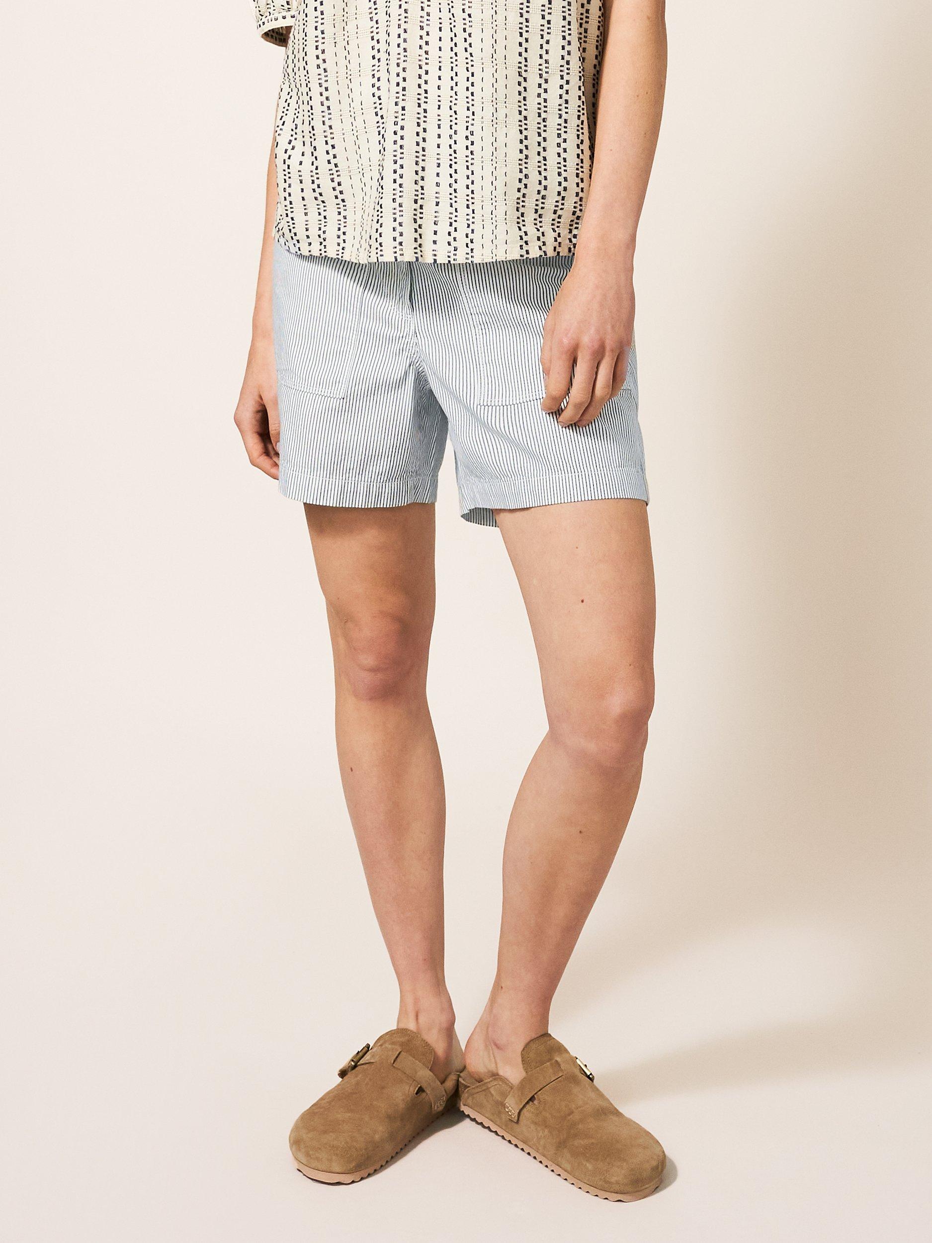White Stuff Tessa Chino Shorts, Ivory Multi, 24