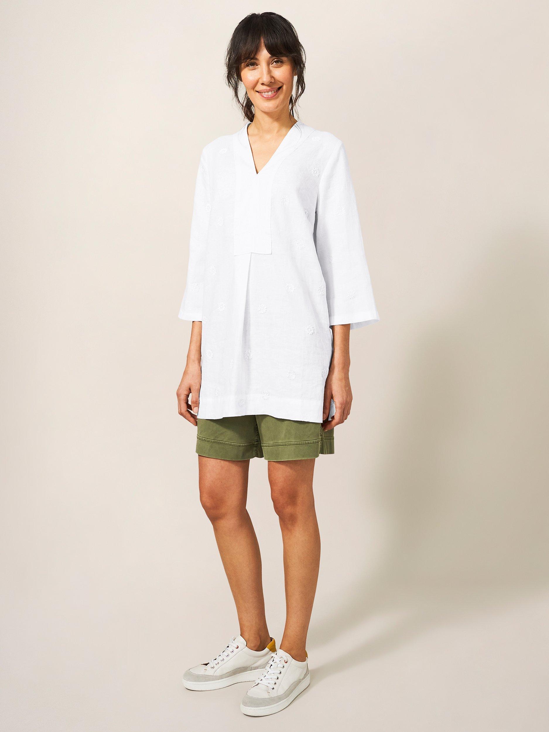 White Stuff Marianne Linen Tunic Top, White