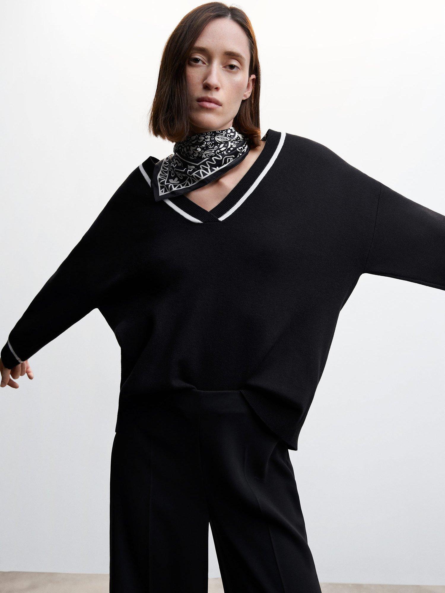 Mango Versi Oversize Jumper, Black