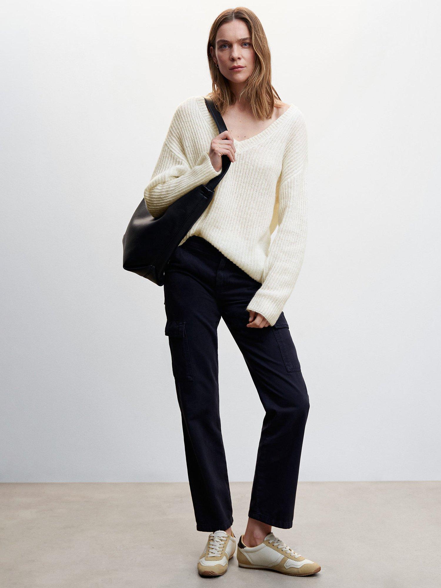 Product image 2 of 7, which shows Mango Lips Wool Blend Sweater, Cream, XXS