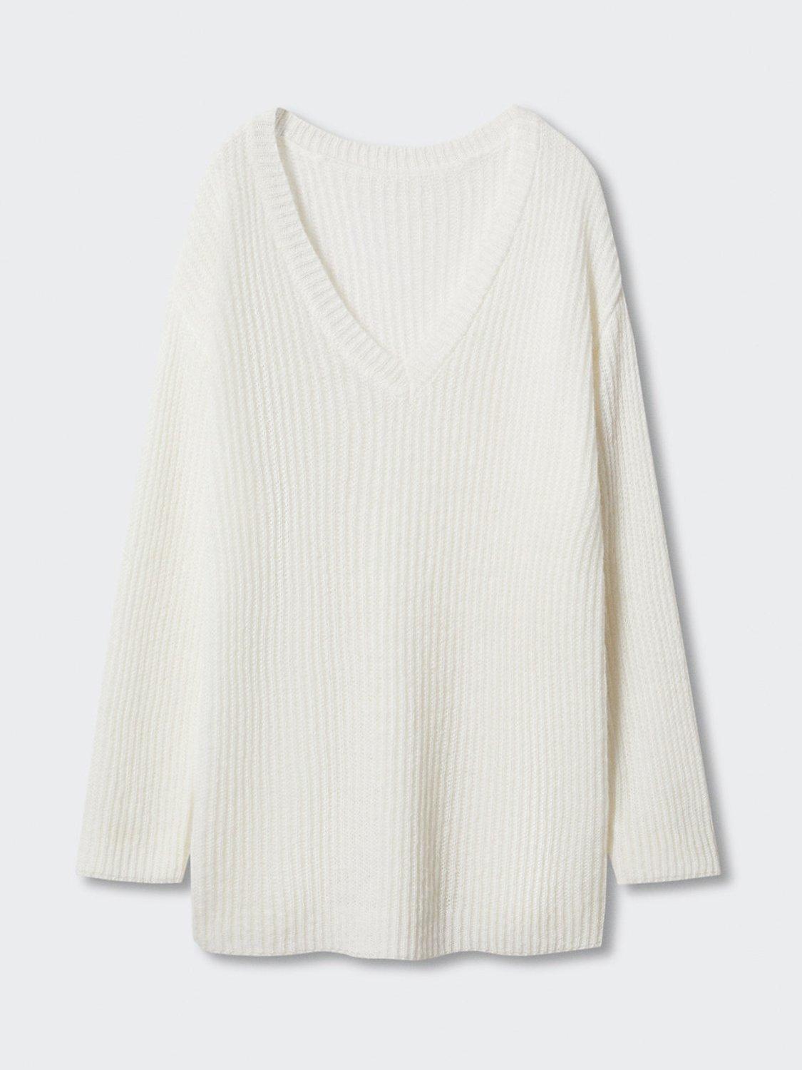 Product image 7 of 7, which shows Mango Lips Wool Blend Sweater, Cream, XXS
