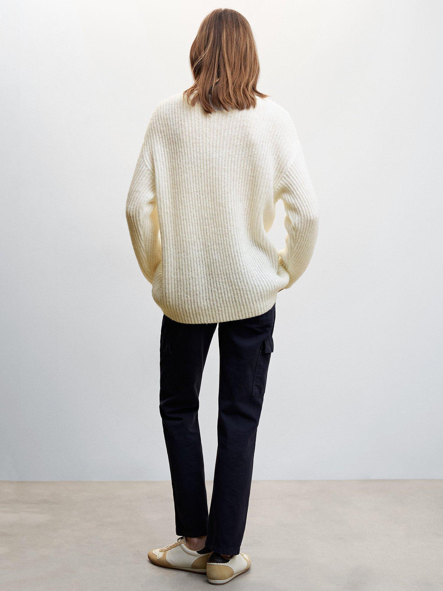 Product image 3 of 7, which shows Mango Lips Wool Blend Sweater, Cream, XXS