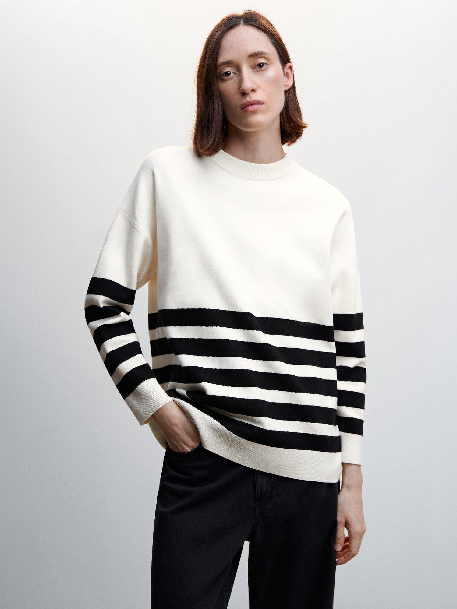 Mango Crew Neck Jumper, Light Beige
