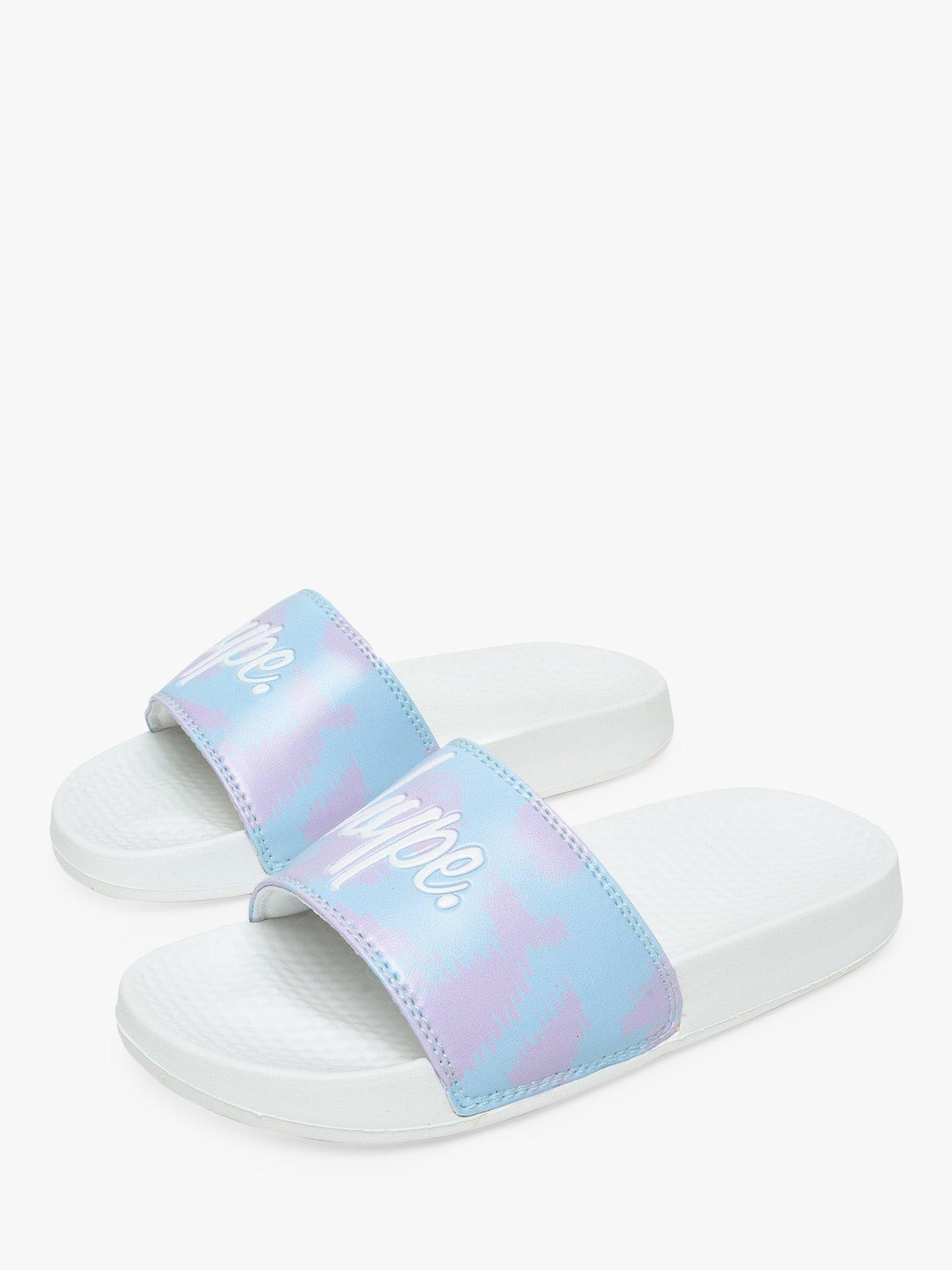 Hype Kids' Script Sliders, Blue/Lilac Tie Dye