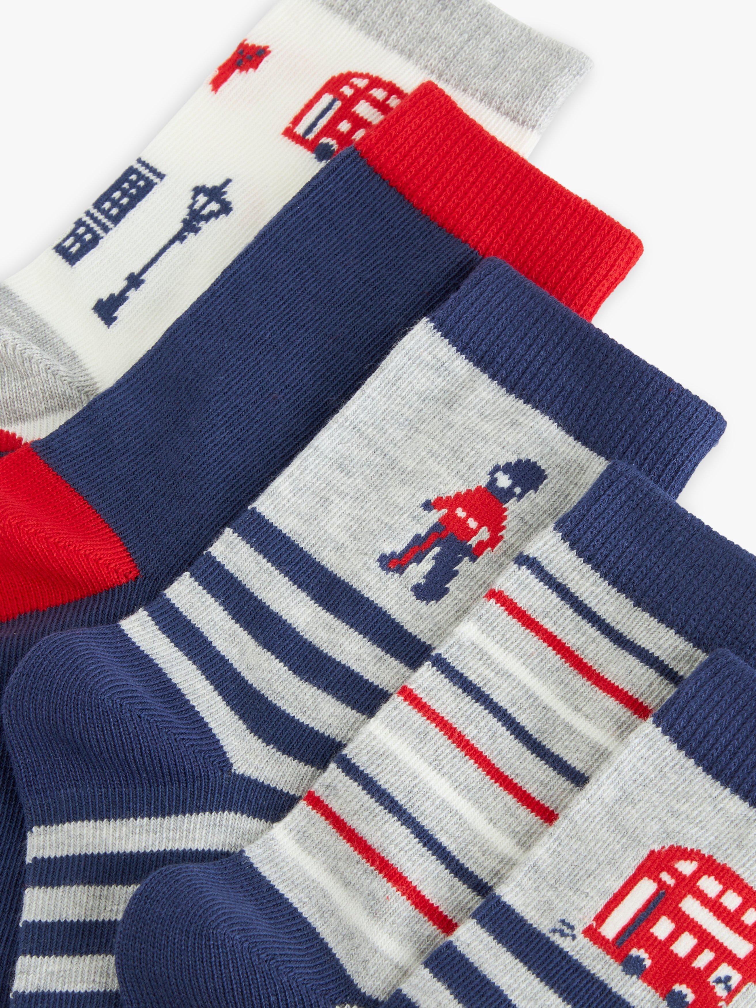 Product image 2 of 2, which shows John Lewis Kids' London Ankle Socks, Multi, 12.5-3.5 Jnr
